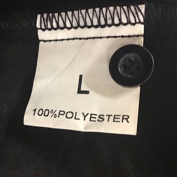 Sheer Black Blouse with Fringe Polka Dots Women's Size L‎ - Picture 3 of 3